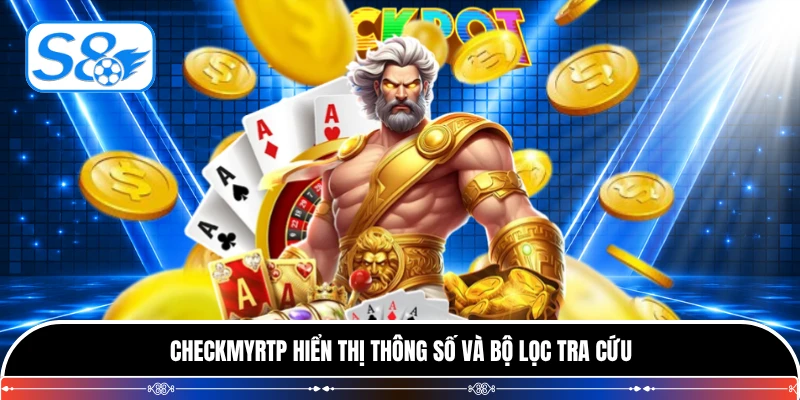 CheckMyRTP hiển thị thông số và bộ lọc tra cứu